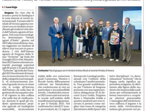 L’Istituto Agrario di Sorgono trionfa al Vinitaly 2025: premiati i vini Ischente IGT 2023 e DOC Mandrolisai 2023